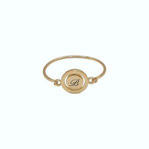 Carolee Letter B Gold Tone Double Sided Charm Bangle Bracelet